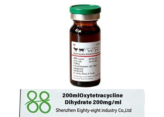 Veterinary medicine Oxytetracycline Dihydrate 200mg/ml solution, effective for animal respiratory and intestinal bacterial diseases. Oxytetracycline Dehydrate 20g Veterinary Drug
