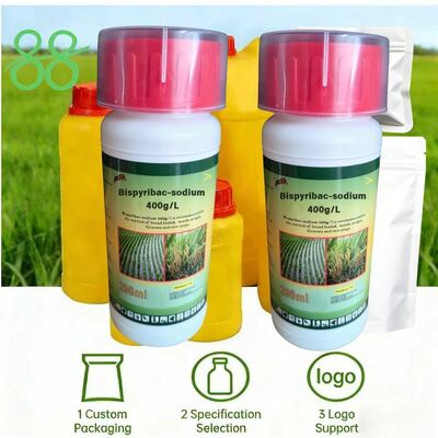 rice weed control. Bispyribac-sodium 400g/L SC (CAS: 125401-92-5) suspension concentrate, high-efficiency pyrimidinyl carboxylate herbicide  for agriculture.