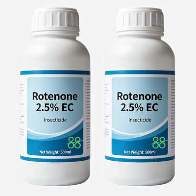 Rotenone 2.5% EC natural organic insecticide for green agriculture, broad-spectrum pest control, factory direct supply with flexible package specs, bulk order acceptable.