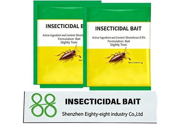 dinotefuran 0.5% bait, cockroach killing bait, insecticidal bait for roaches, indoor crawling insect killer, ant killer bait, household pest control pesticide, 5g roach bait sachet