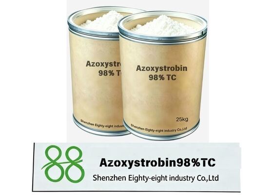 Azoxystrobin 98% TC, high purity strobilurin fungicide technical material for agrochemical formulation. Broad spectrum control for various fungal diseases, factory bulk supply.