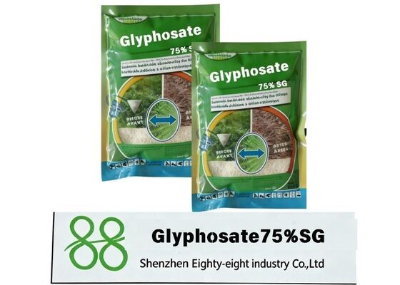 High-quality Glyphosate 75% SG systemic herbicide granule, absorbed by weed green parts and transmitted down to roots, thoroughly kills rhizomes and root systems, wide weed spectrum