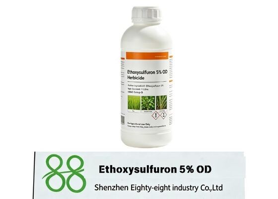 Ethoxysulfuron 5% Oil Dispersion, selective paddy herbicide, effectively suppresses sedges and broadleaf weeds, crop-safe for rice.