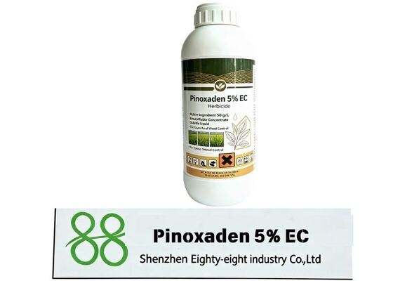 Pinoxaden 5% EC agrochemical herbicide, post-emergence control of grass weeds, widely used in wheat and barley plant protection. Pinoxaden 5% EC Weed Control Liquid CAS 243973-20-8